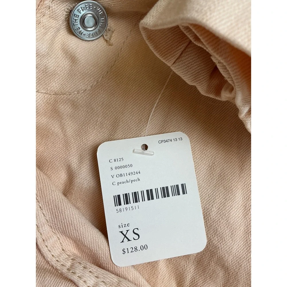 Free People We The Free Marci Coverall Romper Peach XS New‎ With Tags Utility